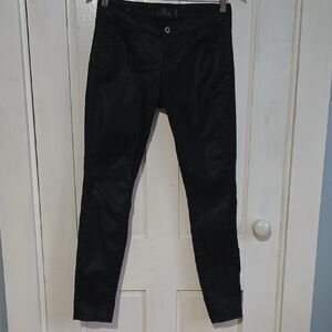 Lucky Brand Charlie Super Skinny Black Coated Jeans Size 27